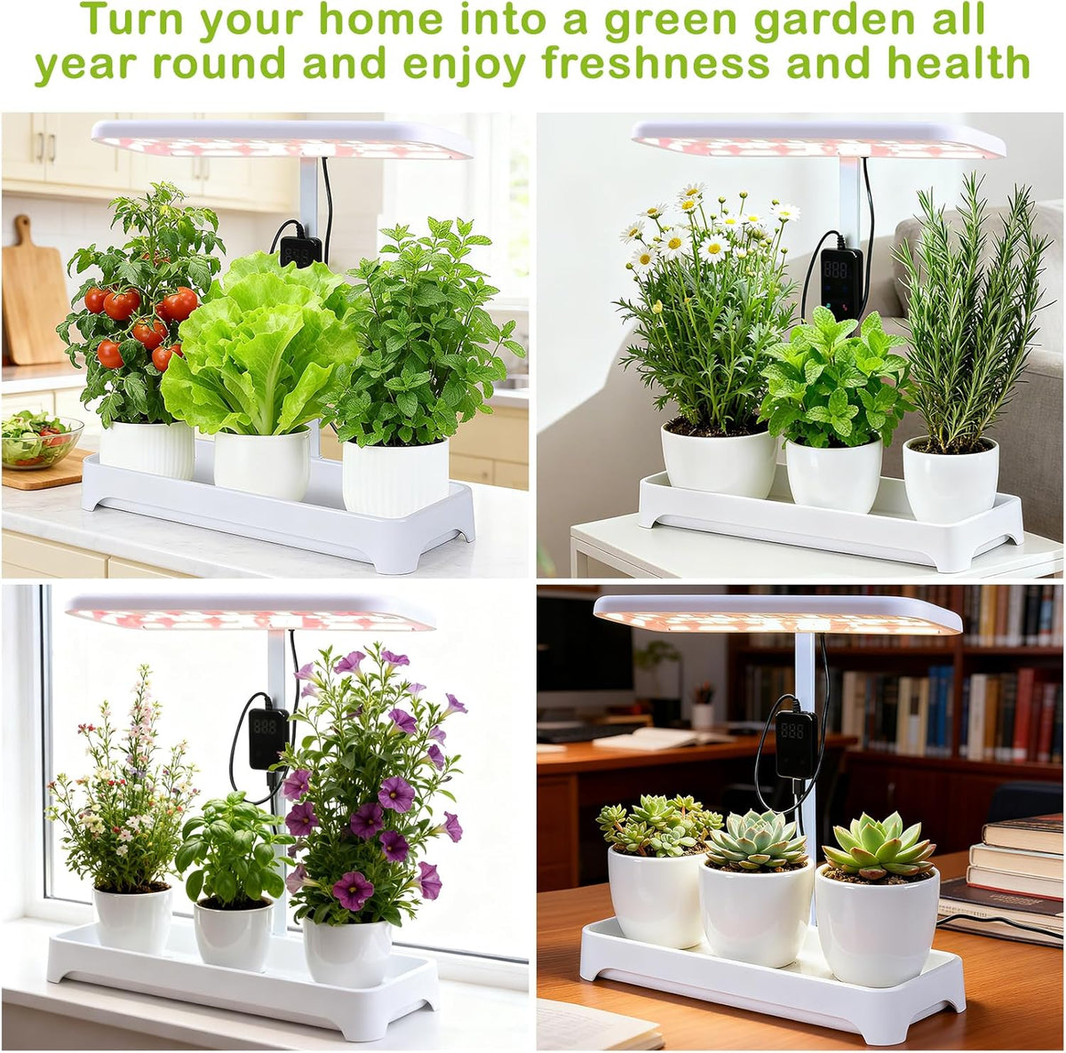 Indoor Garden Led Grow Light, Herb Kitchen Garden Grow Kit, Full Spectrum LED Plant Light for