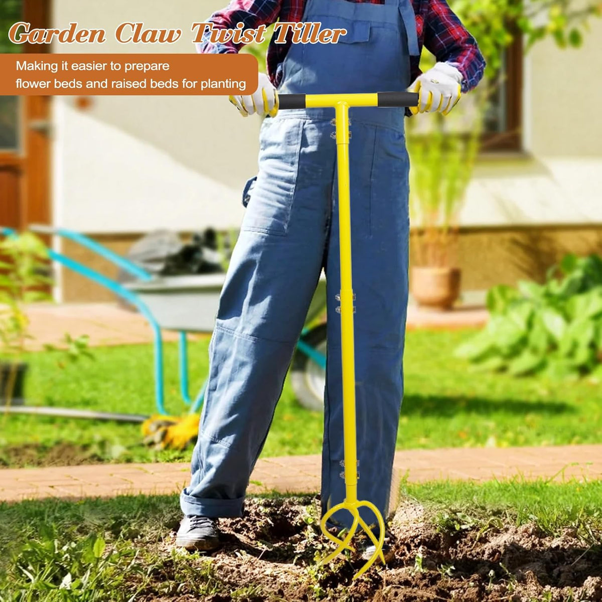 Garden Hand Tiller Garden Claw Twist Tiller Cultivator Tiller Soil Lossener Lawn Aerator Areator