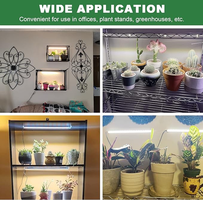 Grow Lights for Indoor Plants, 16" Full Spectrum Plant Grow Light Strips with Upgrade Timer 6/12/16