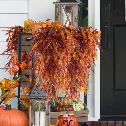 RECUTMS Fake Hanging Plants 4 Pcs Artificial Boston Ferns for Outdoors UV Resistant Draping Faux