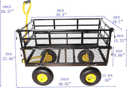 with a Four-Wheeled Trailer with a Double-Deck Detachable Side,The Steel Multifunctional Heavy-Duty