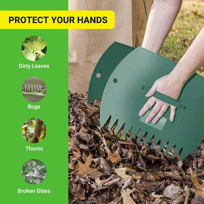 GardenHOME Leaf Scoops Hand Rakes, Large Leaf Grabbers for Yard Work and Garden Use, Clear and