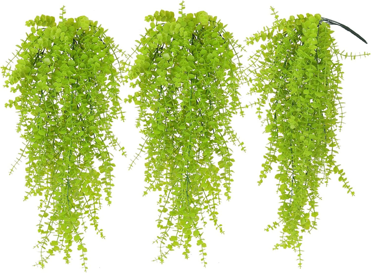 Fake Hanging Plants Faux Vine Leaves Artificial Green Eucalyptus Plants Fake Hanging Eucalyptus