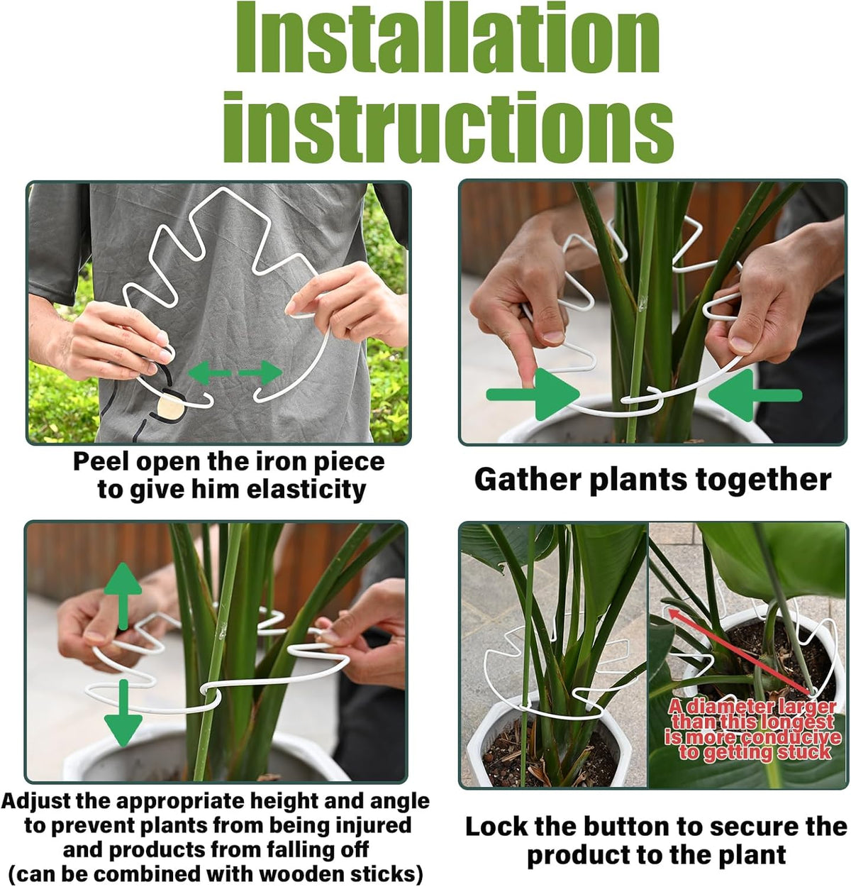 5PCS Monstera Plant Stem Support White 9 * 7.6in - Durable Stake Holder for Indoor Climbing Plants