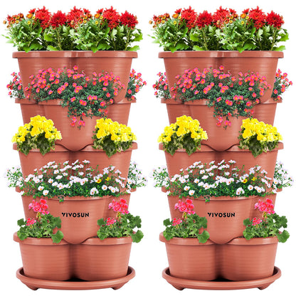 VIVOSUN 2-Pack 5 Tier Vertical Gardening Stackable Planter for Strawberries