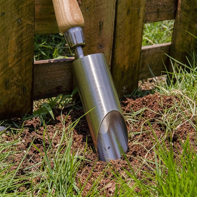Berry&Bird Bulb Planter Tool, 12" Garden Bulb Transplanter Tool, Stainless Steel Manual Hole Digger
