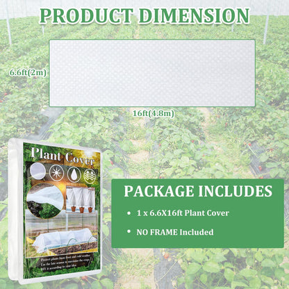 Plant Covers Freeze Protection 6.6 ft x 16 ft Floating Row Cover 1oz/yd² Garden Fabric Plant Cover