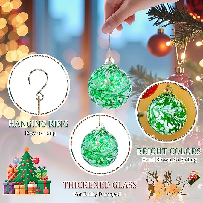 Hand Blown Glass Gazing Balls for Garden Hanging Friendship Balls Christmas Ball Ornaments for Xmas