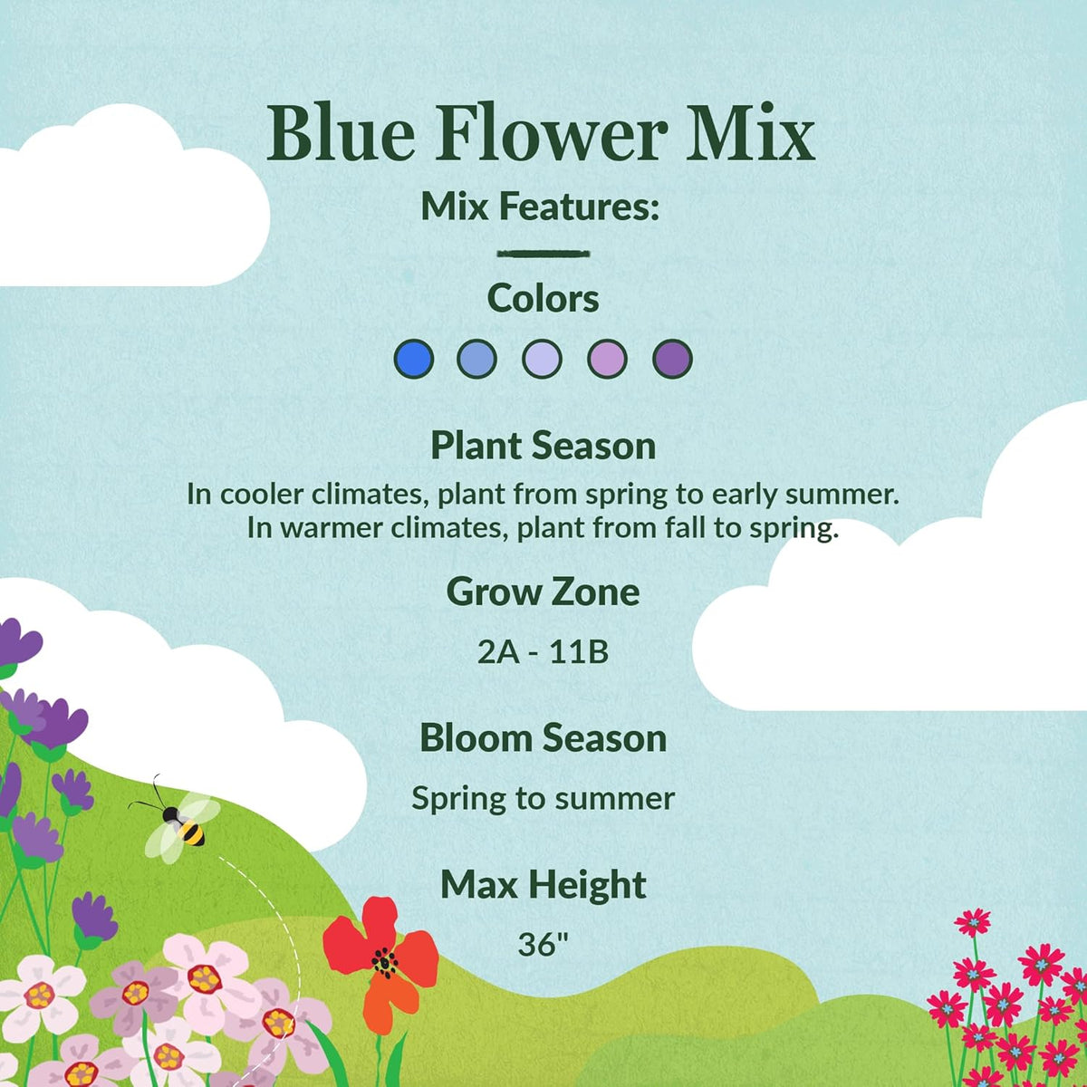Ferry-Morse Blue Mix Bulk Wildflower Seeds, 1lb