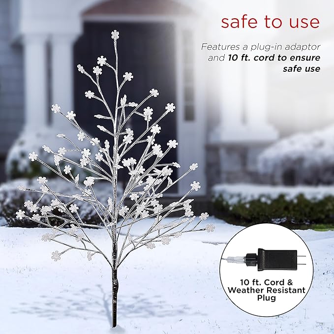 Alpine Corporation 58"H Indoor/Outdoor Frosty Christmas Snowflake Tree with LED Lights , Christmas