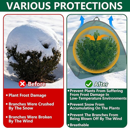 2 Pcs Pop Up Shrub Covers Frost Protection Tent, 30" x 28" x 28" Winter Plant Cover Freeze