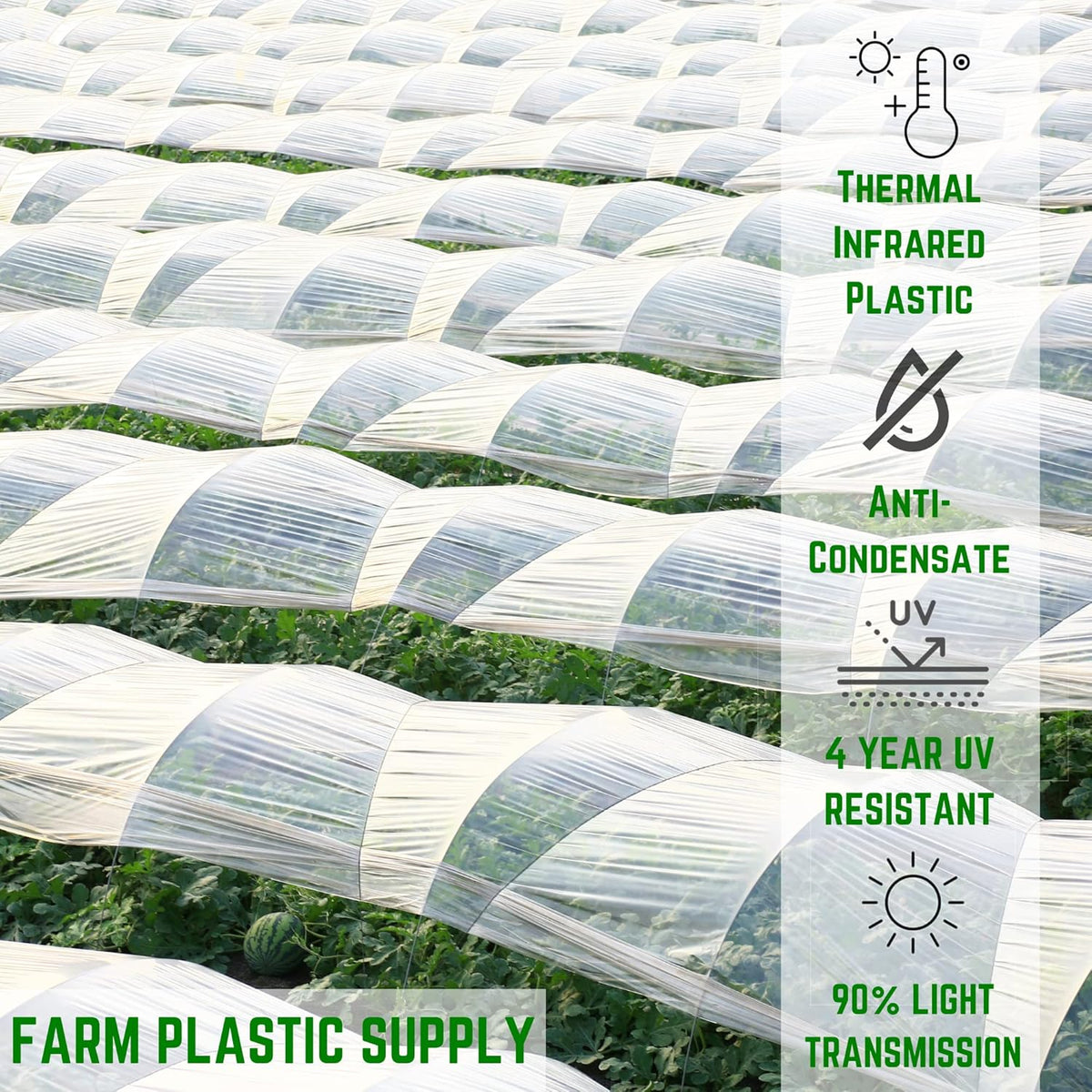 Farm Plastic Supply - Clear IRAC Greenhouse Plastic Sheeting - 6 Mil - (40' x 70') - 4 Year UV
