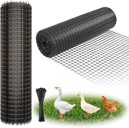 Heavy Duty Plastic Fence Roll 39" x 50' - 0.8x0.8 Inch Chicken Wire Mesh, Reusable Fencing for