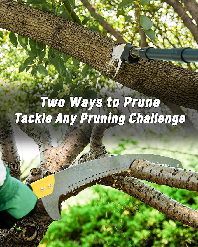 14.5FT Pole Saw with Adjustable Length for Tree Trimming, Lightweight Manual Pruning Saw with Mn