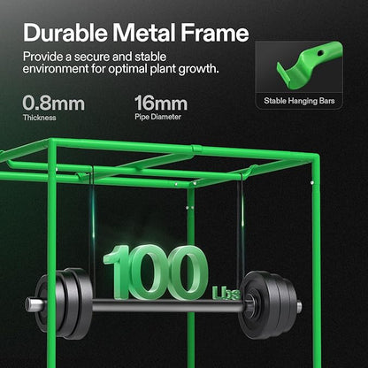 VIVOSUN S224 2x2 Grow Tent, 24"x24"x48" High Reflective Mylar with Observation Window and Floor