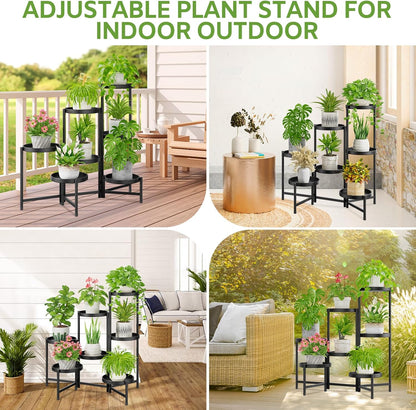 iDavosic.ly 7 Tier Large Plant Stand Indoor with 10 Inch Wide Tray, Tiered Corner Metal Outdoor