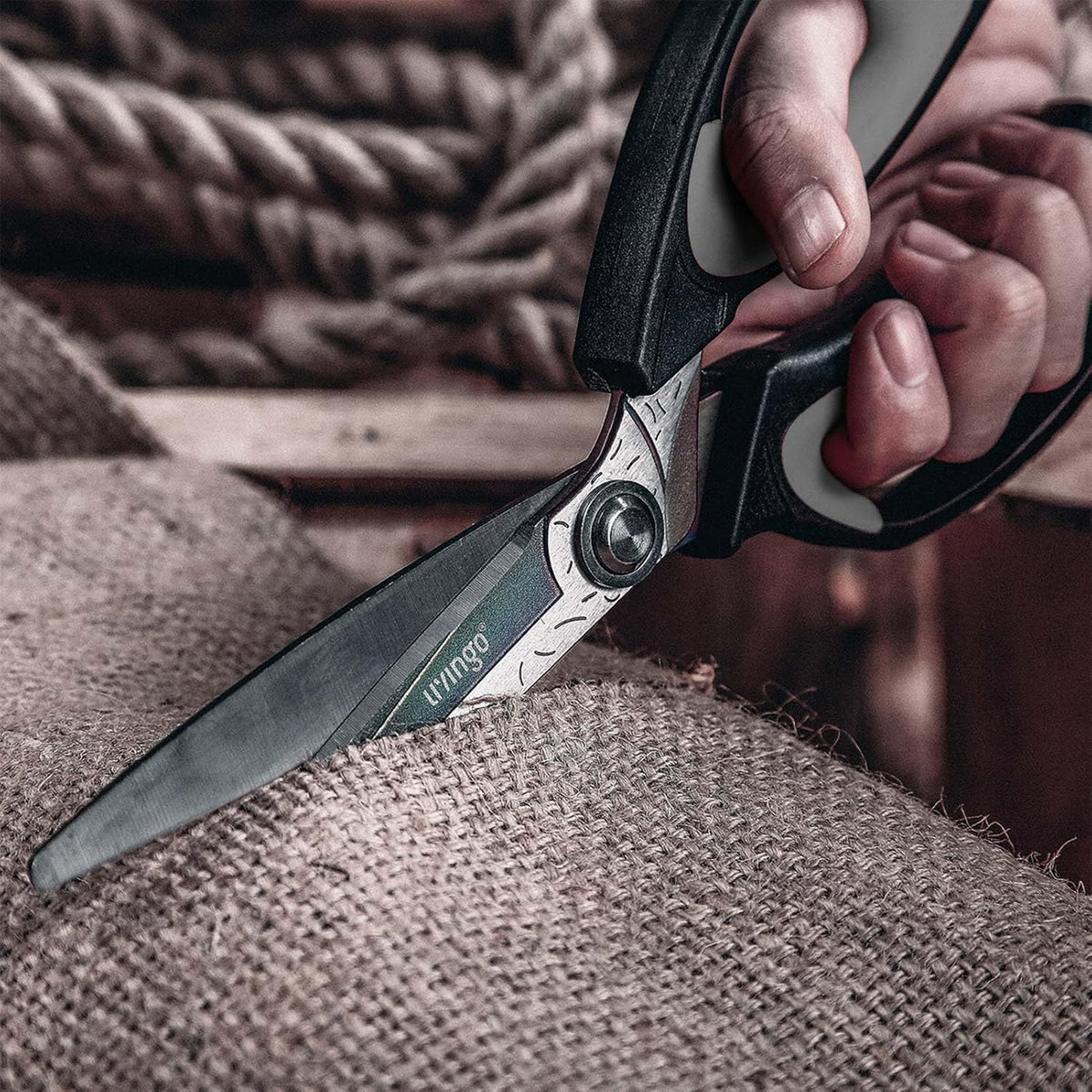 LIVINGO Heavy Duty Industrial Scissors: 10" Utility Stainless Steel Sharp Scissors all Purpose