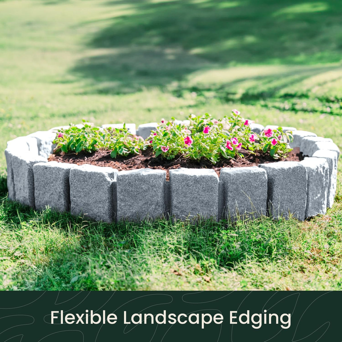 Beuta Landscape Edging | Garden Edging Border | Faux Stone Block XL for Lawn Edging, Flower Beds &