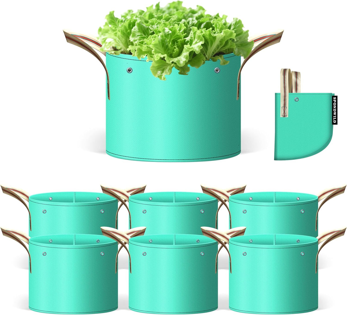 7 Pcs 20 Gallon Potato Grow Bag, PE Garden pots Plant Grow Bag with Branch-Binding Holes and Drain