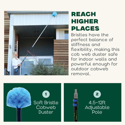 EVERSPROUT 5-to-12 Foot Cobweb Duster and Extension-Pole Combo (20 Foot Reach, Soft Bristles) |
