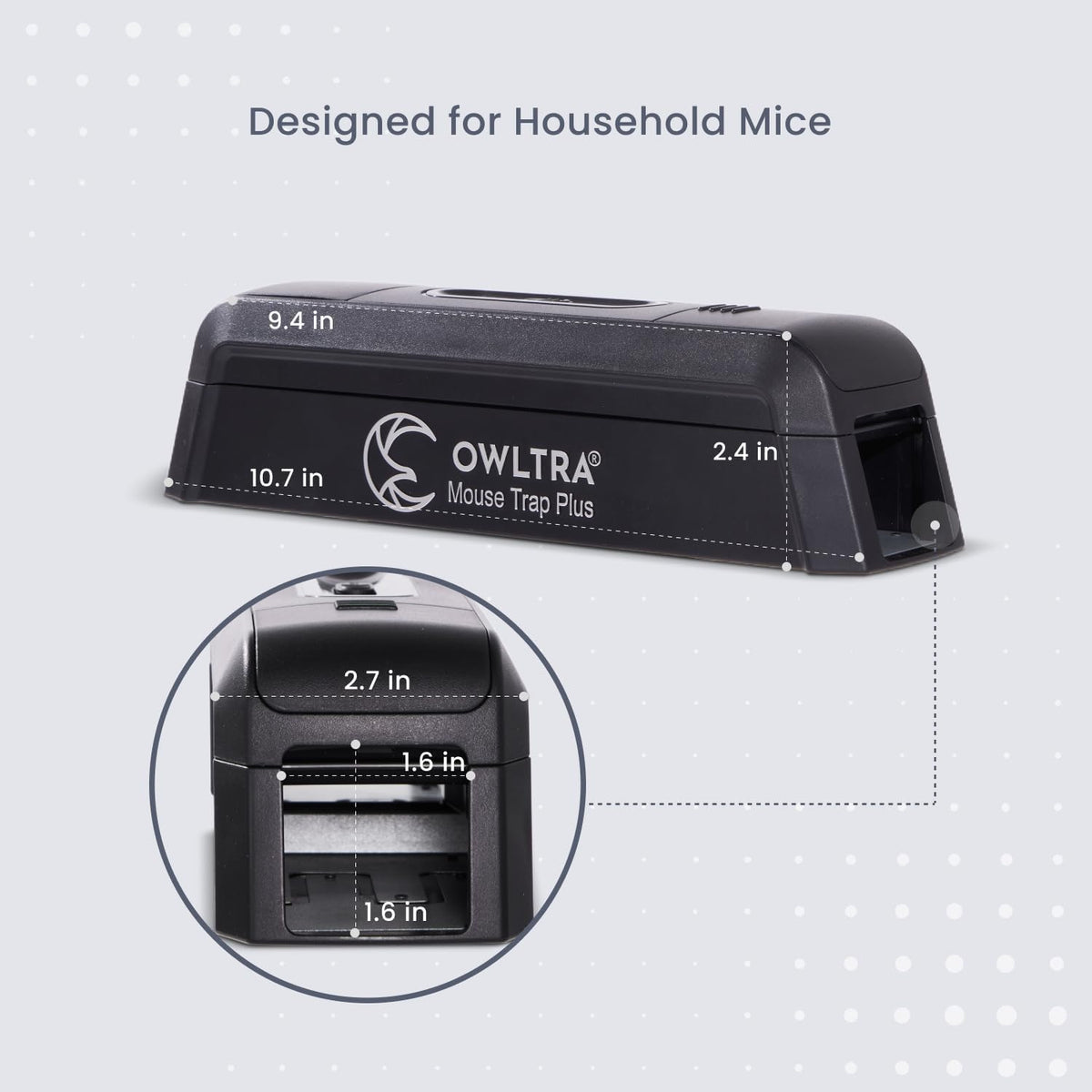 OWLTRA EMZ Plus Electric Mouse Trap – Humane Indoor Rodent Zapper with Dual Entrances, Pet-Safe