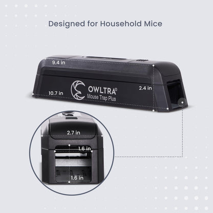 OWLTRA EMZ Plus Electric Mouse Trap – Humane Indoor Rodent Zapper with Dual Entrances, Pet-Safe