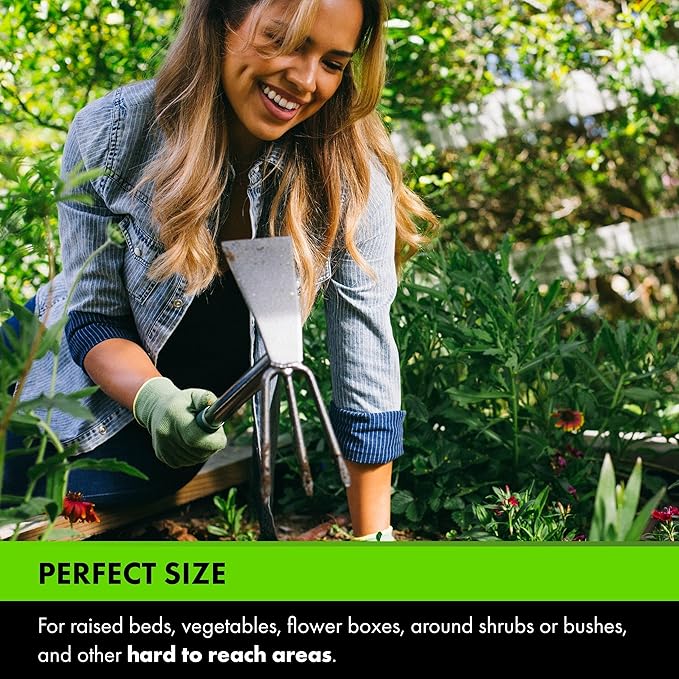 Yard Butler Terra Garden Hand Tools - Weeding Hand Tiller Tool for Efficient Gardening - Weed