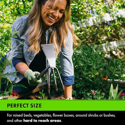 Yard Butler Terra Garden Hand Tools - Weeding Hand Tiller Tool for Efficient Gardening - Weed