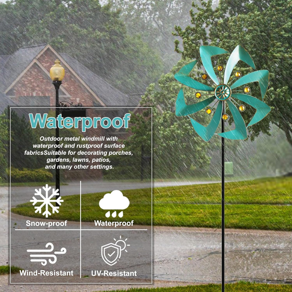 Wind Spinners Outdoor, 10 inch Wind Sculptures & Spinners, Metal Kinetic Wind Spinner, Decorative