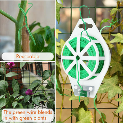Gardzen 328ft Twist Ties, Reusable Coated Wire Plant Ties with Cutter, Ideal for Sealing Plastic
