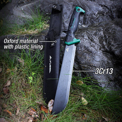 FLISSA 11'' Machete for Yard Work, Ergonomic Air Tech Handle and Lightweight Sheath, Stainless