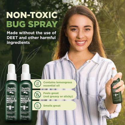 Deet-Free Insect & Mosquito Repellent Pack of 2 (8 oz) – Nice Smelling Insect Repellent with