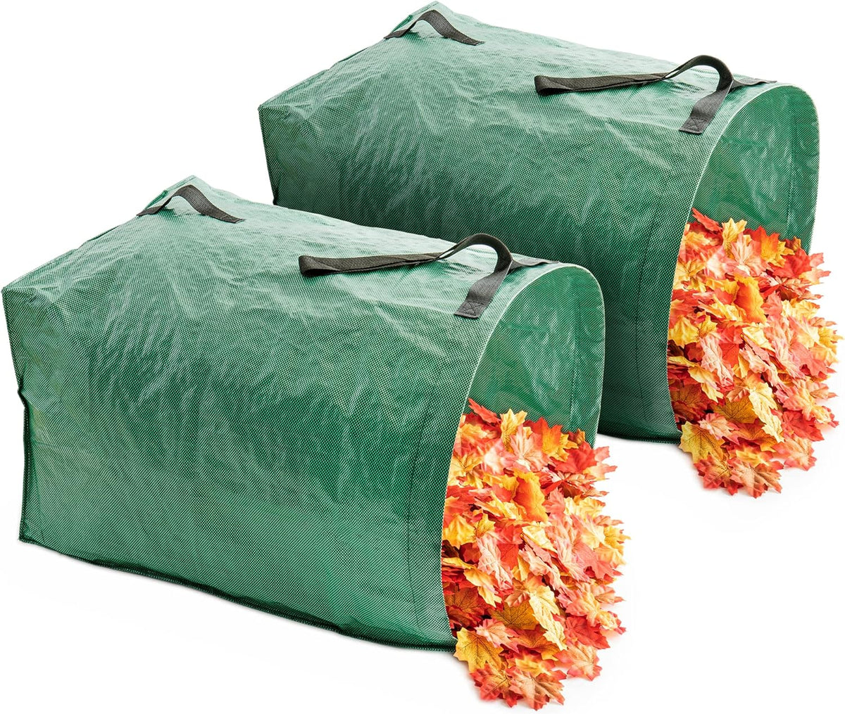 MEKKAPRO Big Gulp Leaf Bags, 2-Pack Lawn Bags with Reinforced Handles, 53 Gallon, Reusable Yard