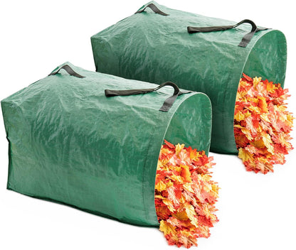 MEKKAPRO Big Gulp Leaf Bags, 2-Pack Lawn Bags with Reinforced Handles, 53 Gallon, Reusable Yard