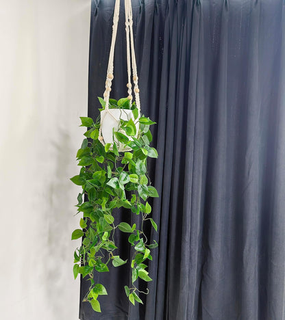Fake Hanging Plants Artificial Plants for Home Decor Macrame Plant Hanger with Fake Vines Faux