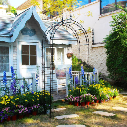 Garden Arbor Arch 98.4" H x 46.5" W, Heavy Duty Iron Archway Decorative Structure Stand Trellis for