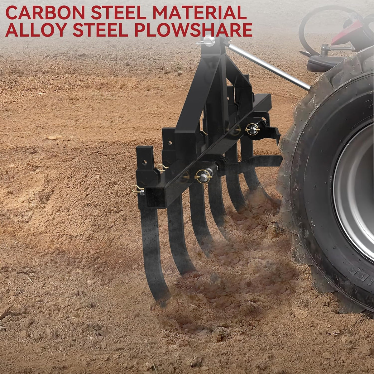 YITAMOTOR 48-Inch Heavy Duty Detachable Chisel Plow Scarifier Cultivator with 6 Scarifier Shanks