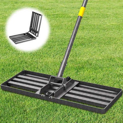 Lawn Leveling Rake 30x10 Inch , Heavy-Duty Yard Leveling Rake 6.2FT Leveler Tool for Soil, Sand &