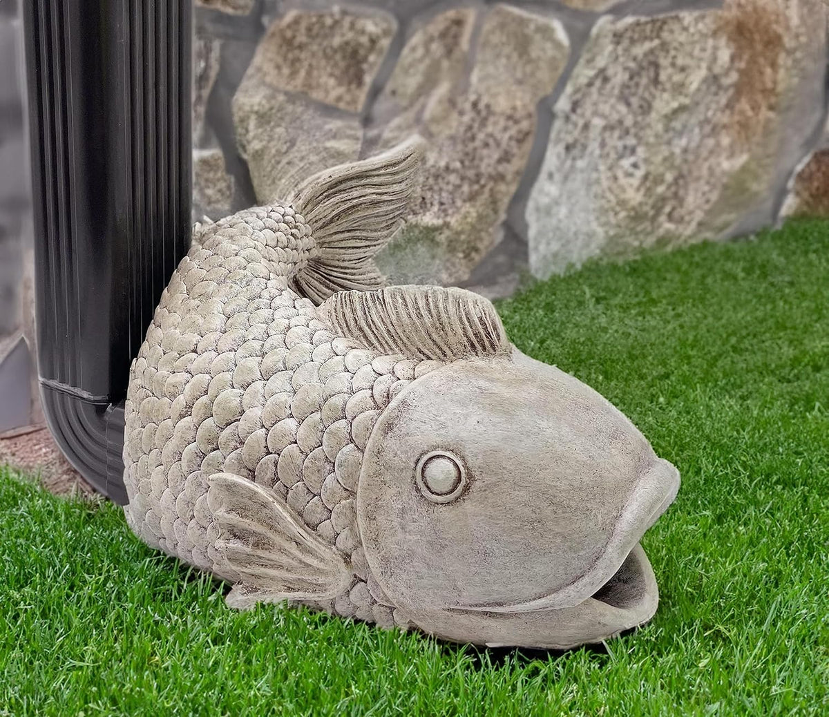 Fish Statues Gutter Downspout Extension Statues Garden Decoration,Resin Statue Outdoor Decor,Animal