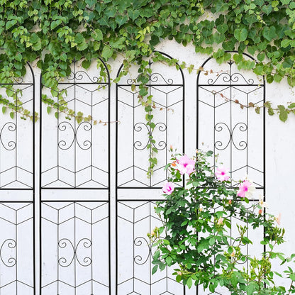 4 Pack Metal Garden Trellis 86.7" Tall Outdoor Climbing Plant Support for Roses, Flowers, Rustproof