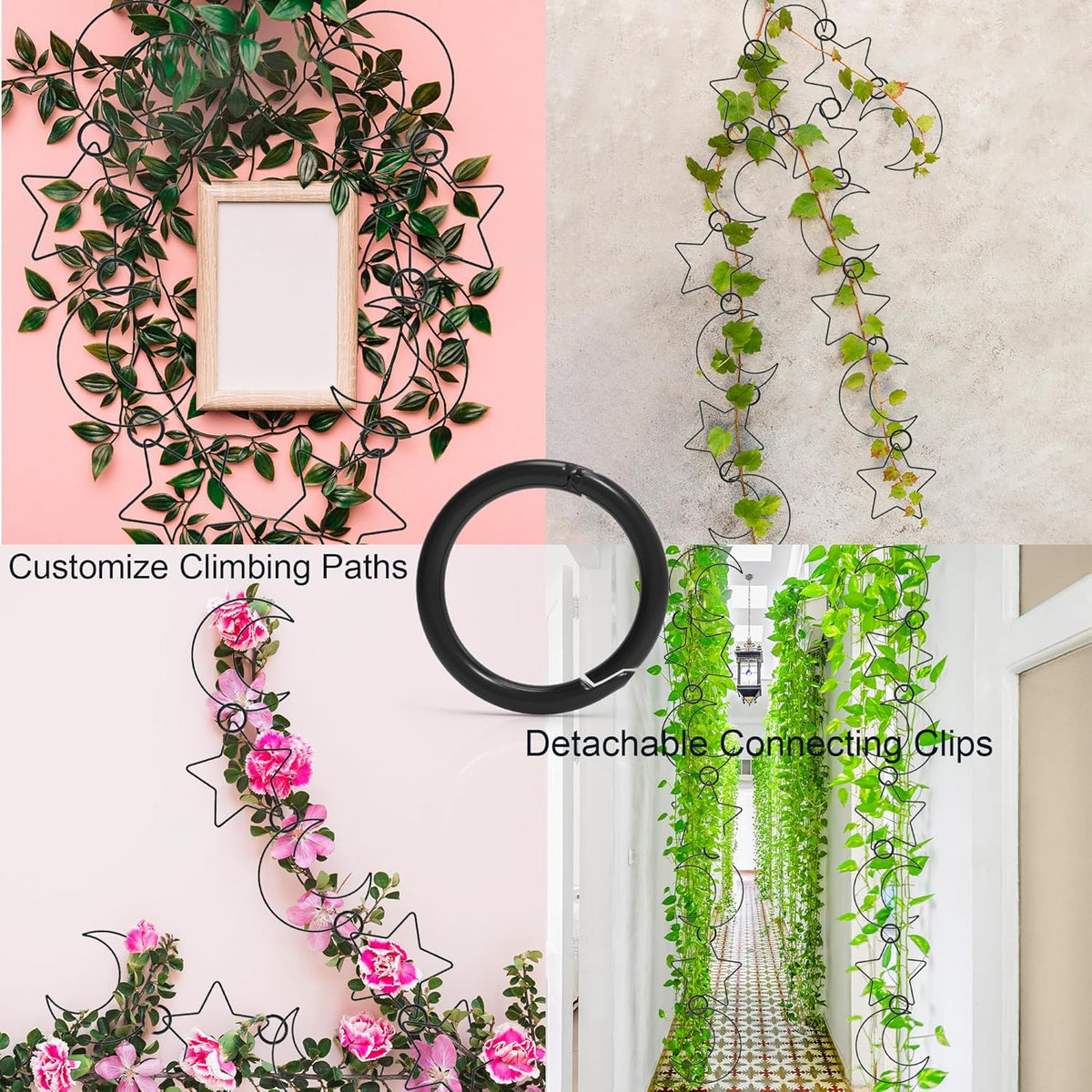 20 Pcs Chain Trellis for Climbing Plants, Plant Trellis Indoor and Outdoor, Garden Wall Trellis