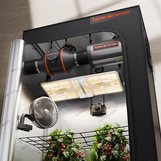 Spider Farmer 2x4 Complete Grow Tent Kit SF2000 Samsung LM301H EVO & Dimmable Grow Tent Complete