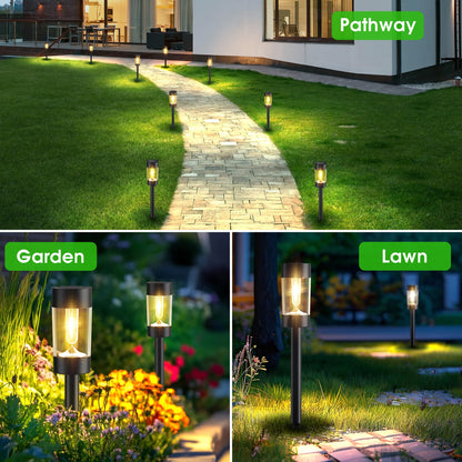 Eyrosa Solar Lights Outdoor, 12 Pack Waterproof Solar Landscape Lighting for Pathway Garden Yard