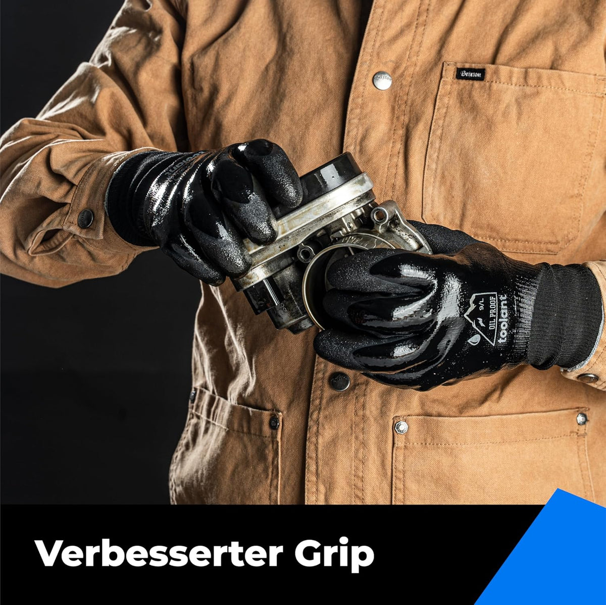 Waterproof Gloves Bulk Pack for Men and Women, 3 Pairs, Freezer Gloves with Grip, Double Nitrile