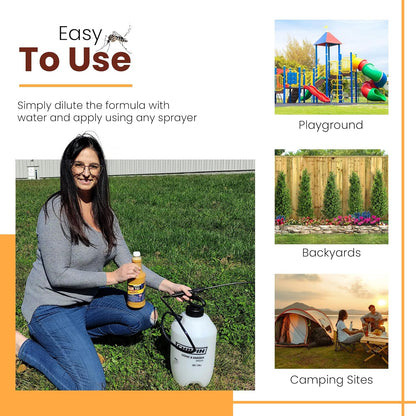 Natural Mosquito Control Spray Concentrate, Repels Mosquitoes, Ticks, Fleas, Flies, Gnats, and