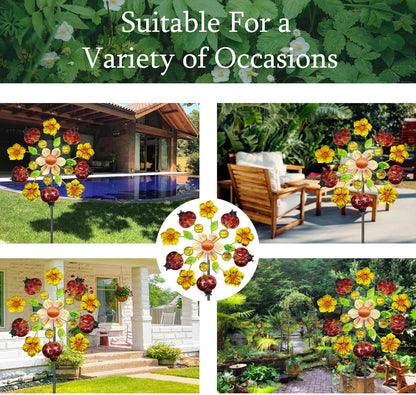 Solar Wind Spinners Outdoorsfor Yard and Garden - 40 Inch Metal Wind Sculpture, Outdoor Kinetic