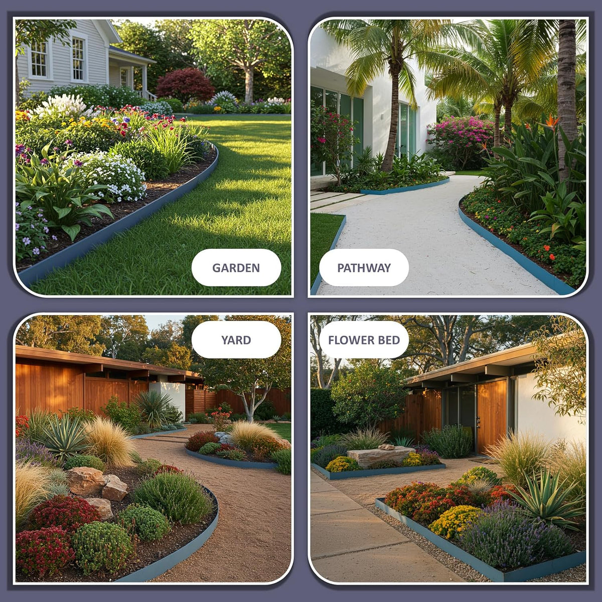 6 Pack Metal Landscape Edging- 40" L x 8" H (20ft Total) Lawn Edging, Garden Border Edging, Metal