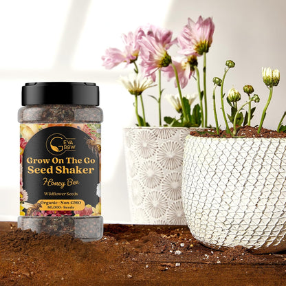 Mini Wildflower Seed Shaker – Honey Bee Wildflower Mix, by GevaGrow | Bulk 90,000+ Seeds |