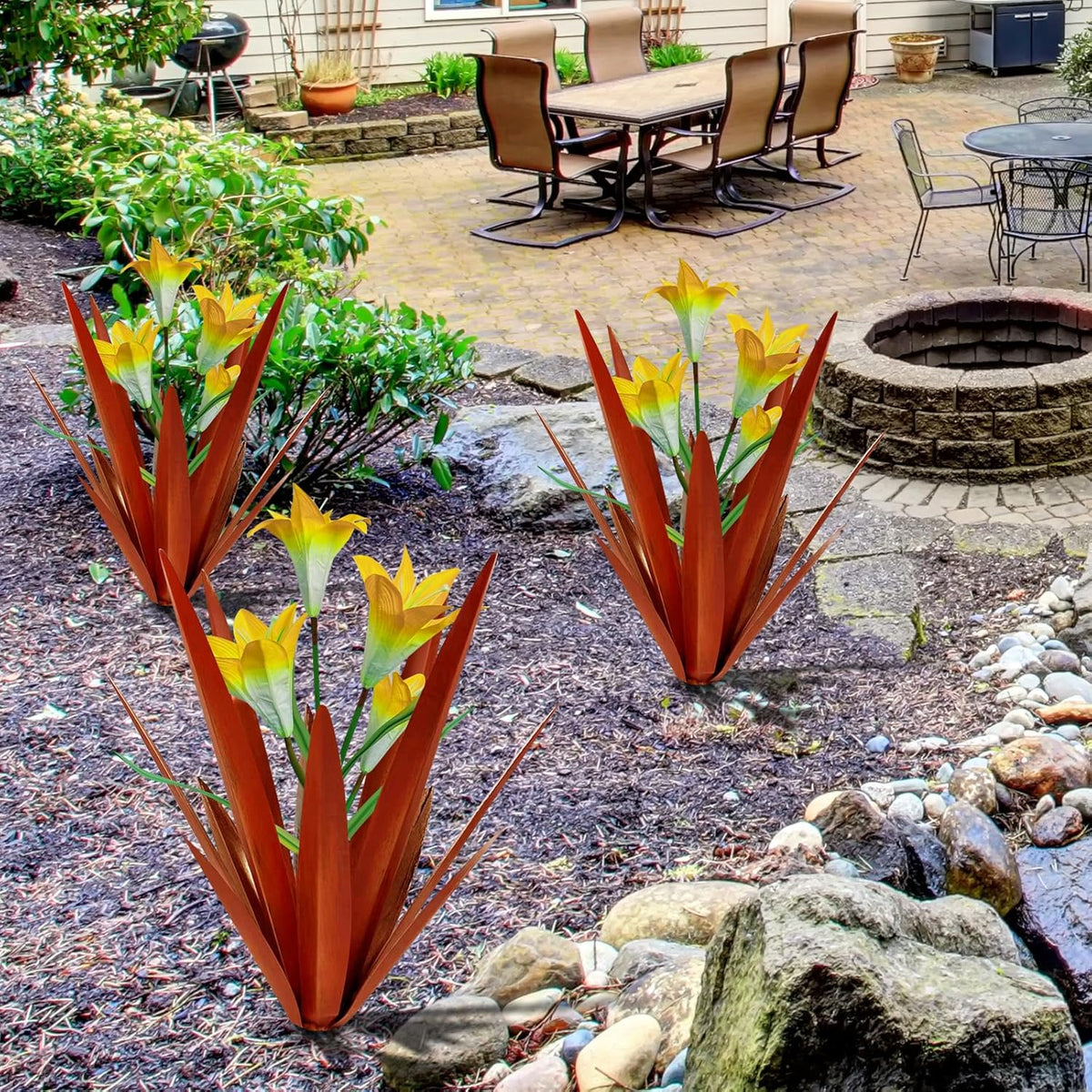 Homight Metal Agave Plant Outdoor Decoration Lily Mexican Yard Art Garden Gift Home Decor Hand