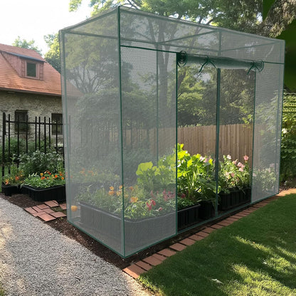 SUNYRISY Garden Plant Netting Crop Cage for Garden Raised Bed, 6.5 x 3.3 x 6 Ft Plant Cover Cage